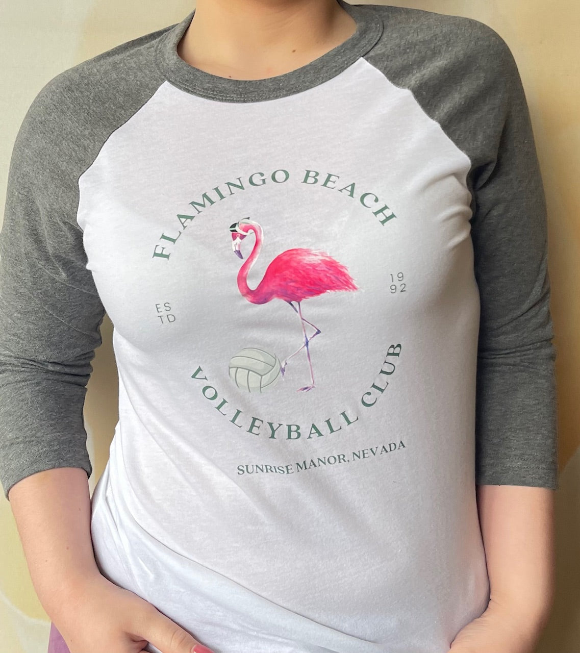 Flamingo Beach Volleyball Tee